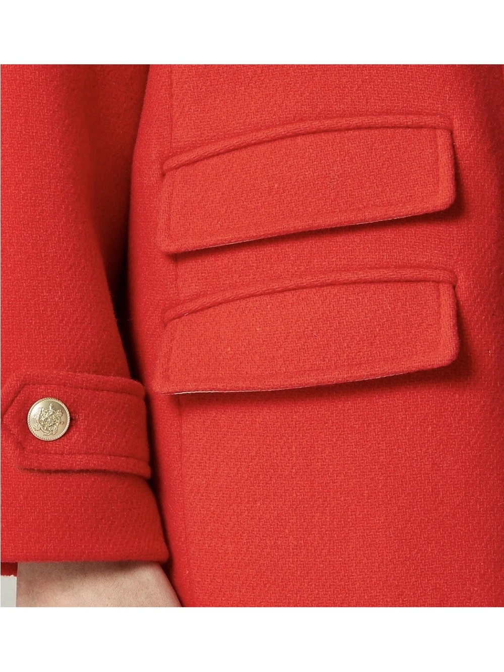 $398 J CREW Red Toscana Lanificio Nello Gori Stadium Cloth Wool Long Coat Sz 6 - Picture 3 of 16